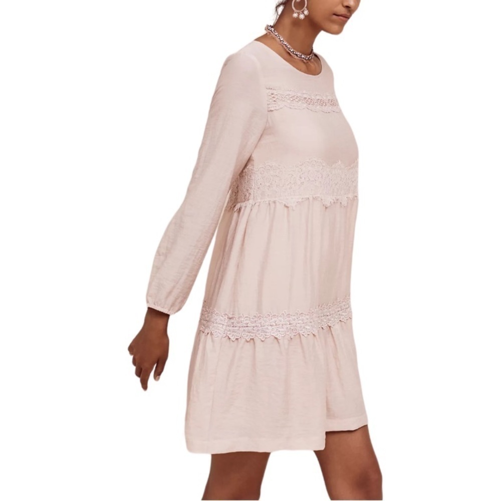 Anthropologie Eri + Ali Mirana‎ Lace Trim Swing Dress Size Small Women
